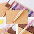 High Grade Gold Foil Crystal Multiple Colors Metal Pens Floating Glitter Quicksand Diamond Metal Ballpoint Pens